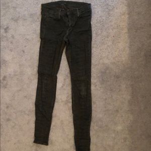 Hunter green animal print jeans